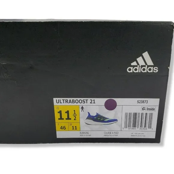 Adidas Ultraboost 21 Running Sneakers Mens Blue Green S23873 - Picture 12 of 12